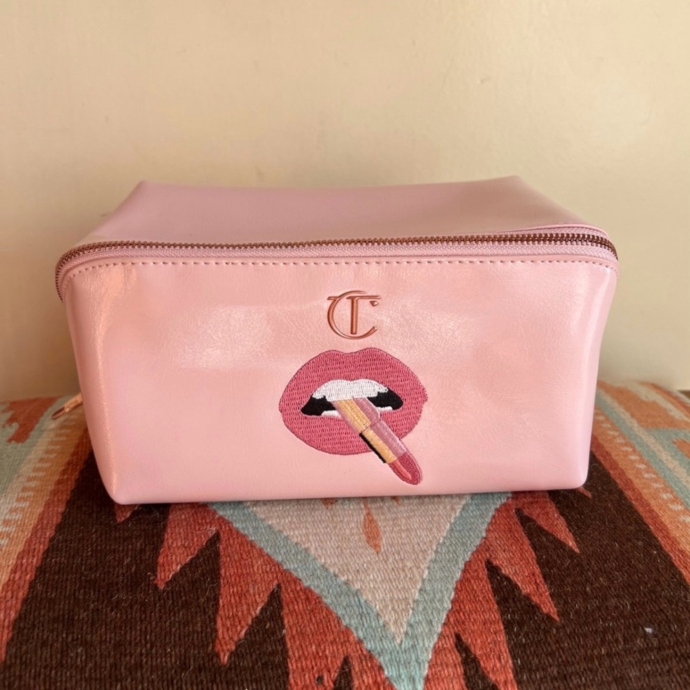 Charlotte Tilbury Pink Clutch with Lip Design